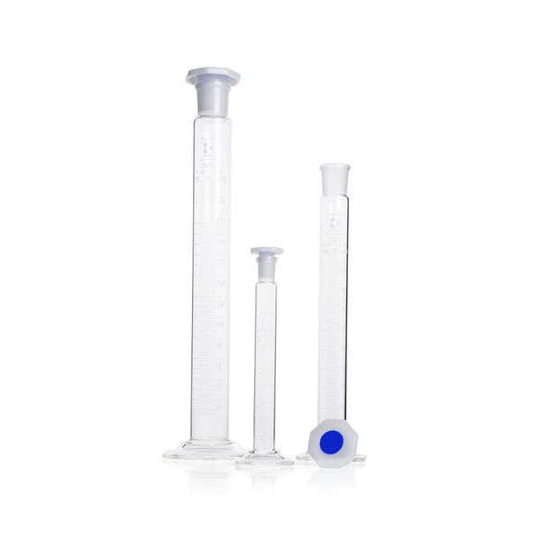 Duran Group DURAN Mixing cylinder, hexagonal base, graduation, NS 45/40, plastic stopper, 2000 ml