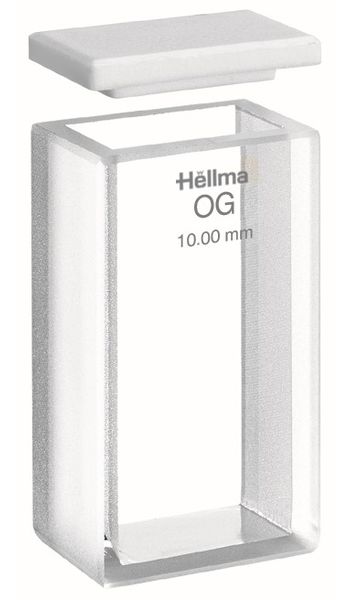 Hellma Makro-Küvette, Typ 402-OG, Optischem Glas, WL 360-2500 nm, Schichtdicke 10 mm, PTFE-Falzdeckel, 6.000 μl