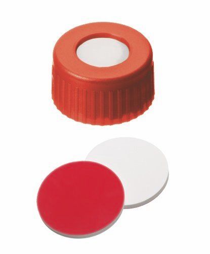 Thermo Fisher Scientific Screw Cap AVCS SureSTART Level 3, 9 mm, PP red & Septum white Silicone/red PTFE, 1 mm, 5000/PAK