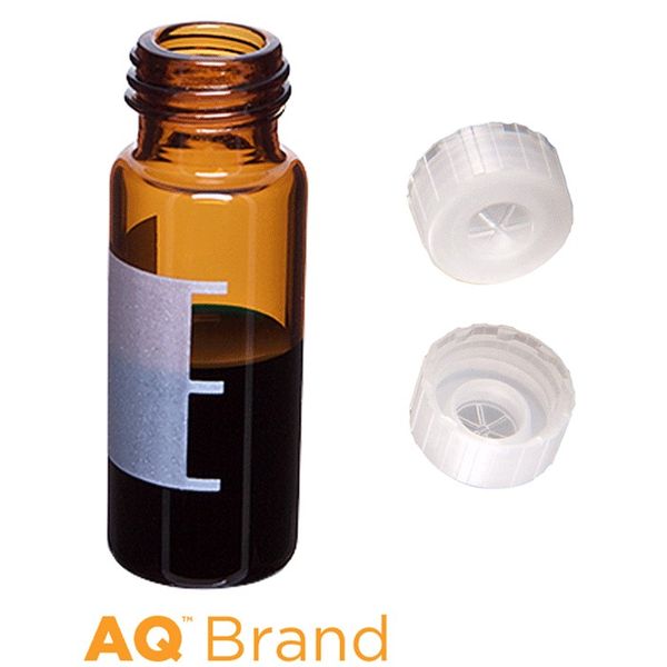 Microsolv EPP Vial amber, 2 ml, PE Screw Cap natural with thinned penetration point, Write-on Patch, 100 pc/PAK