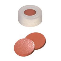 Product Image of ND11 PE Snap Ring Seal: Snap Ring Cap + centre hole, Nat. Rubber red-orange/TEF transparent, hard cap, 1000/pac