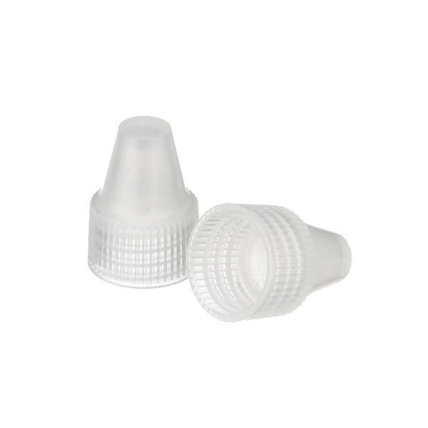 DWK Wheaton Naturfarbene PP-Kappe, für Tropfflaschenspitze 13 mm und 6 ml Tropfflaschen, Größe 13-425, 100 St/Pkg