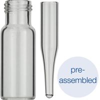 Product Image of Pre-assembled vials 702282: 1,5 mL Screw Neck Vial N 9, with micro-insert 702813, 100/PAK