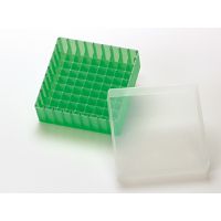 Product Image of PP Aufbewahrungsbox (grün) für 1,5, 1,8 und 2 ml vials o. 2 ml shell vials, mit Deckel, (130x130x45mm), 81 Kammern