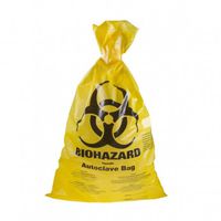 Product Image of ratiolab® disposal bag, autoclavable, PP, BIOHAZARD, yellow, indicator field, 700 x 1100 x 0.05 mm, 350 pc/PAK