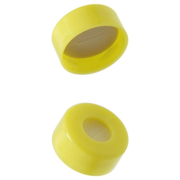 Microsolv Snap Cap yellow, 11 mm, with white Sil/natural PTFE Preslit Fitted Septa, 1000 pc/PAK