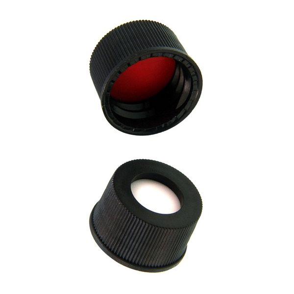 Microsolv Screw Cap black, knurled PP, with Sil/PTFE bonded Septa, for13-425mm thread, 15x45mm autosampler vials, 1000 pc/PAK