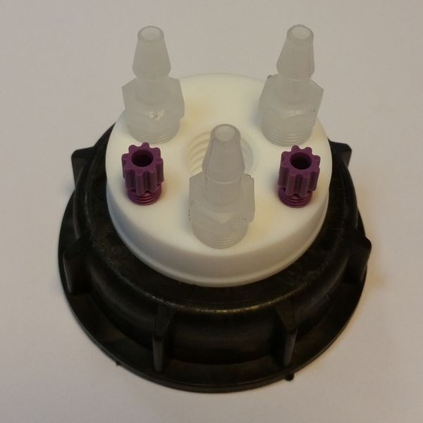 A.I.T. France Smart Waste Cap S55, charcoal filter emplacement + 2 entries (1/8 or 1/16 ) + 3 leaks (6-9 mm)