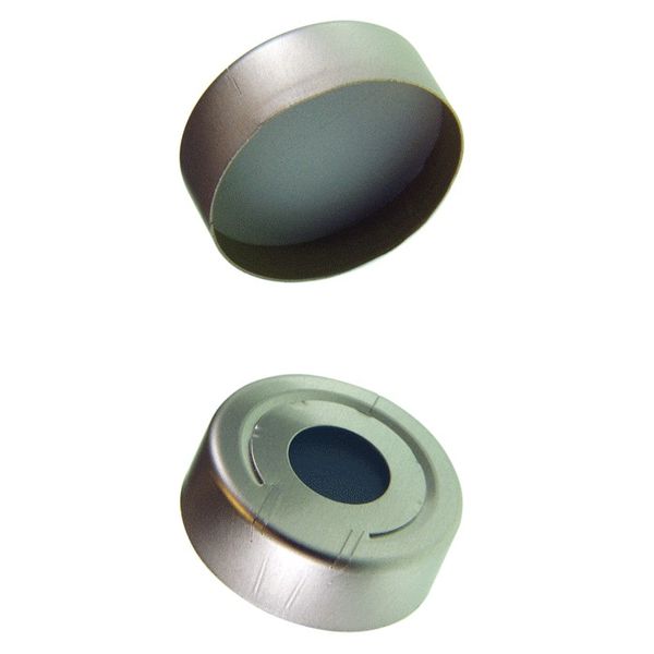 Microsolv Headspace Crimp Cap silver, 20 mm, with, Sil/White PTFE Safety Seal, 100 pc/PAK
