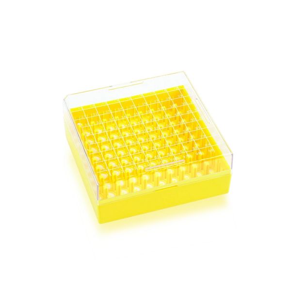 DWK Wheaton KeepIT-100 gelbe Gefrierbox, Kunststoff, für 100 kryogene Fläschchen mit Innengewinde, 130x130x52mm, 10 St/Pkg