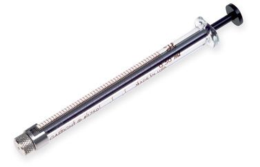 Hamilton 500 μl, Modell 1750 RN Spritze, ohne Nadel, max. Druck 700 psig (48.3 bar), max. Temperatur 115°C / 239°F