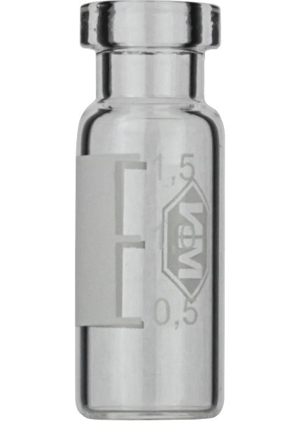 Macherey-Nagel Vial-Kit: 1.5mL Crimp Neck Vial N11, 11.6x32mm clear, flat bottom, wide opening, label + scale (702885), N11 Aluminium crimp cap, 