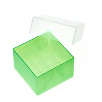 Product Image of PP Aufbewahrungsbox, grün, für 1,5ml Flaschen, oder 2ml Flachbodengläser, 16 Kavitäten