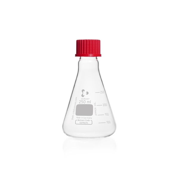 Duran Group Erlenmeyer flask/DURAN, 250ml, with graduation, cap, 10 pc/PAK
