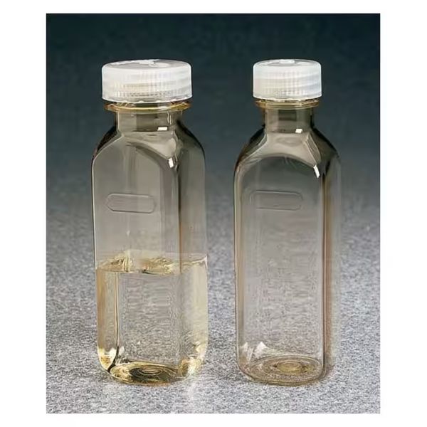 Nalgene Thermo Scientific Weithals-Verdünnungsflasche, PS, klar, 220 ml, mit Schraubverschluss 38-456, 48 St/Pkg