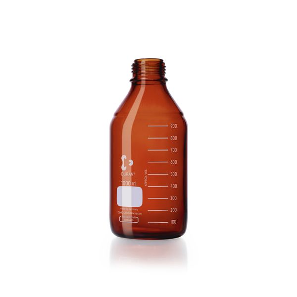 Duran Group Laboratory bottle/DURAN, Amber, 1000 ml (thread GL 45) with graduation, without cap, 10 pc/PAK