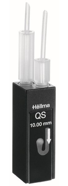 Hellma Kompakt-Durchfluss-Küvette, Typ 178.710-QS, HP Quarzglas, WL 200-2500 nm, Schichtdicke 10 mm, Ø 3 mm, Z-Höhe 8.5 mm, FEP-Schlauchset, 80 μl