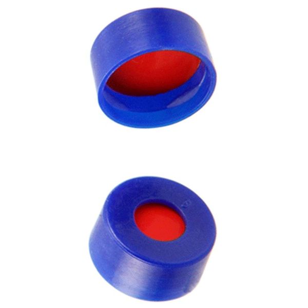 Microsolv Snap Top Cap blue, smooth PE, red PTEF/white Sil/red PTFE Septa, for 11mm, 12x32mm Snap Top autosampler vials, 1000 pc/PAK