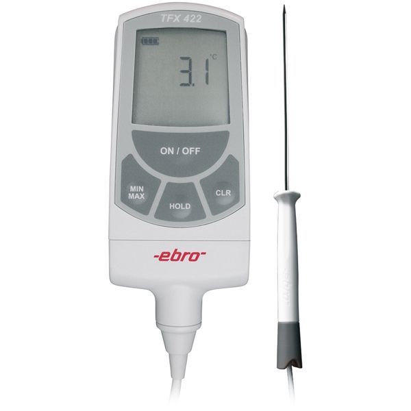 Ebro Electronic TFX 422C-150 Konformitätsbewertetes Handmessgerät für Temperatur, 150cm-Kabel