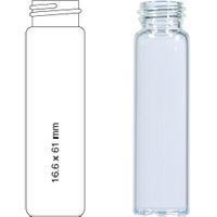 Product Image of 8mL Screw Neck Vial N 15 outer diameter: 16.6mm, outer height: 61mm clear