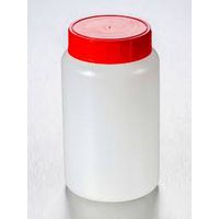 Product Image of Rundbehälter 500 ml HDPE, steril, mit rotem Schraubverschluß 58mm Öffnung, 140 St/Pkg