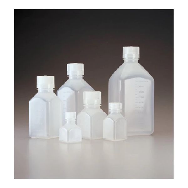 Nalgene Thermo Scientific Vierkantflasche, PPCO, grad., 500 ml kontaktklar, mit PP-Schraubverschluss, 12 St/Pkg