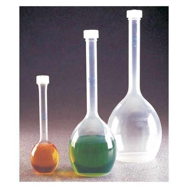 Nalgene Thermo Scientific Messkolben/PMP, 1000 ml, transparent mit PP-Schraubverschluss D. 28 mm 6/PAK, 6 St/Pkg