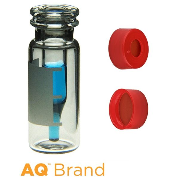Microsolv EPP 300 μl FI Vial clear, Snap Cap red with Rubber/PTFE Septa, Write-on Patch, 100 pc/PAK
