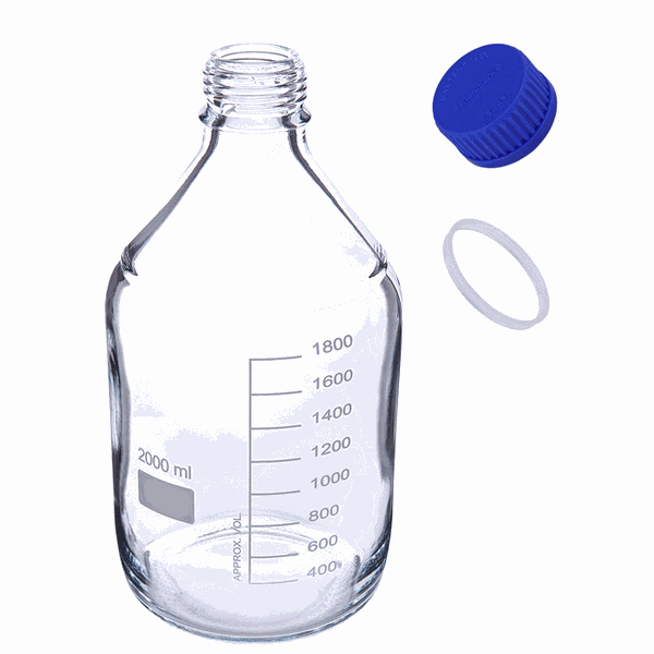 Microsolv Bottles, Mobile Phase Reservoir, Glass, Clear, 2 Liter, Screw Top, GL45 Threads, 5 pc/PAK