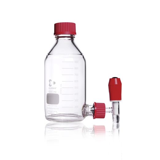 Duran Group Stutzenflasche/DURAN 1000 ml (Gewinde GL 45) Bodentubus GL 32, Hals NS 29/32, kompl. 1000 ml