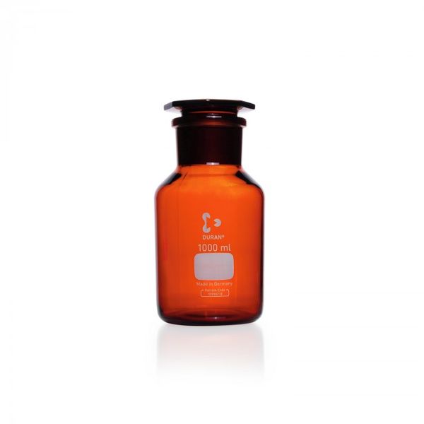 Duran Group Weithalsflasche, Braunglas, NS 85/55, 10000 ml, Glas-Stopfen
