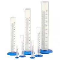 Product Image of Measuring cylinder set, PP, 1 piece each: 10ml, 25ml, 50ml, 100ml, 250ml, 500ml and 1L