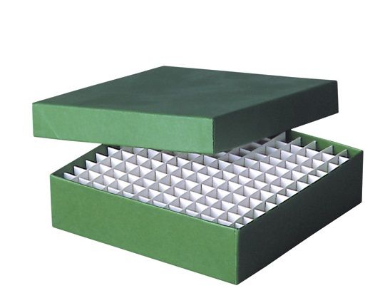 Ratiolab Kryo-Boxen, Karton, standard, grün, 133 x 133 x 130 mm, 10 St/Pkg