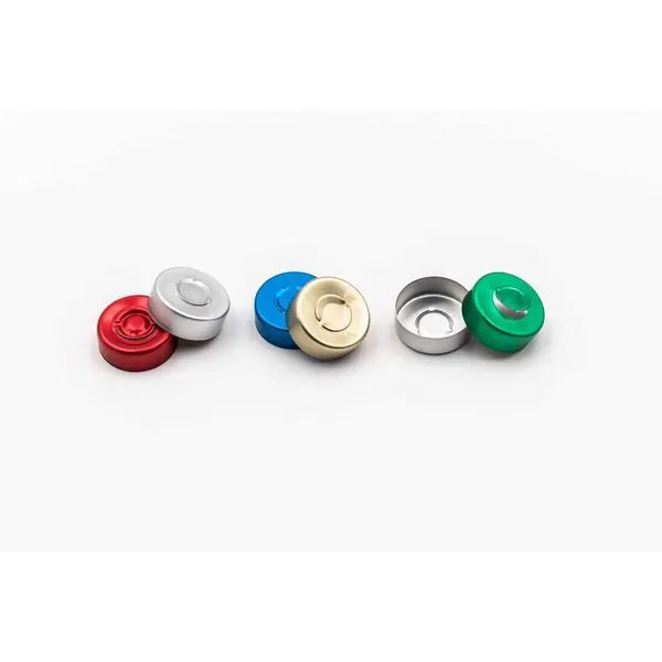Altmann Analytik 20 mm Bördelkappe, Aluminium silber, Mittelabriss, Formscheibe Butyl/PTFE, grau, 50° shore A, 3 mm, 1000 St/Pkg