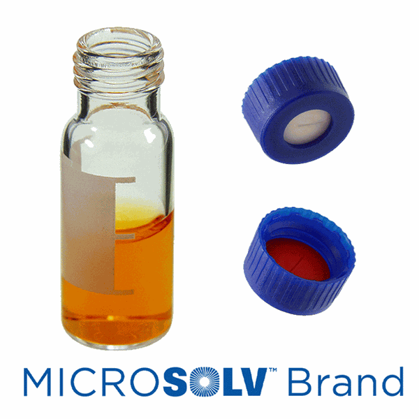 Microsolv Vial & Cap Kit: 2 ml, Screw Top, Clear Autosampler Vials, Write-On Patch and fill lines, Deactivated + Screw Caps with Silicone Rubber / 