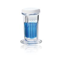 Staining trough for 5 slides, clear AR glass, with white PP lid, 6 pc/PAK
