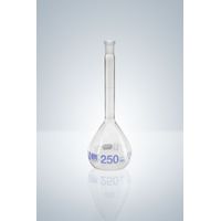 Product Image of Messkolben, klar, NS 24/29, 1000 ml, blau graduiert, A, CZ, ohne stopper, mit Ringm., Glas-Stopper