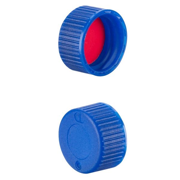 Microsolv Screw Cap blue, 9 mm, with Closed PTFE Ultra Clean Liner, 100 pc/PAK
