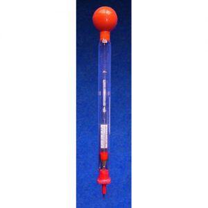 Geco-Gering Prüfgerät für Alkohol-Wasser-Mischung, mit Alkoholometer 0 - 30 %, mit WG-Thermometer 0+35°C, 200 mm