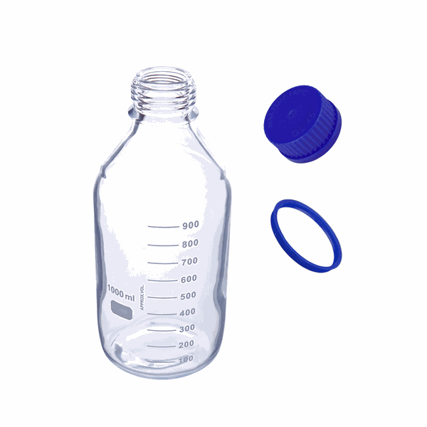 Microsolv Bottle, Mobile Phase Reservoir, Safety, Coated Glass, Clear, 1 Liter, Screw Top, GL45 Threads