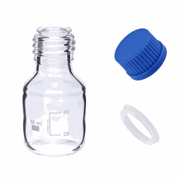 Microsolv Bottles, HPLC Mobile Phase Storage, Glass, Clear, 50 ml, Screw Top, GL32 Threads, 10 pc/PAK