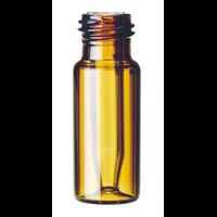 ND9 Short Thread Bottle with 0,2 ml integrated Micro Insert, ''Base Bond'', Amber Glass, 1. hydrolytical Class, small Insert