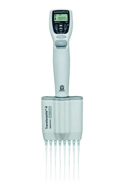 Brand GmbH & Co. KG 8-Kanal Mikroliterpipette Transferpette -8 electronic, 0,5 - 10 μl, Netzteil Europa (100-240 V / 50-60 Hz), DE-M