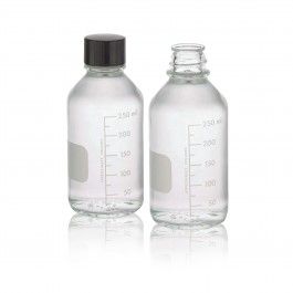 DWK Wheaton Media bottle Lab 45, 500ml, clear, Boro, wide neck, graduated, without 45 mm screw cap, 12 pc/PAK