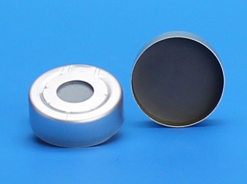 JG Finneran 20 mm Silver Pressure Release Seal, 0.131" PTFE/Molded Gray Butyl Rubber Lined, 100 pc/PAK