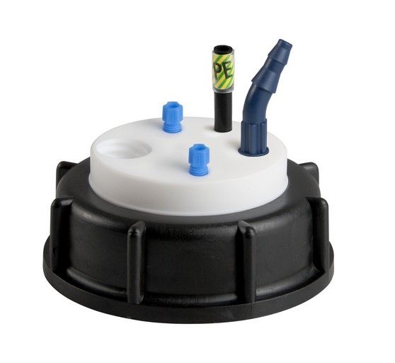 SCAT SafetyWasteCap, S70/71, 2x 2,3/3,2 mm AD, 1x 5,0 - 11,5mm ID, Erdungsanschluss + Anschluss für Abluftfilter