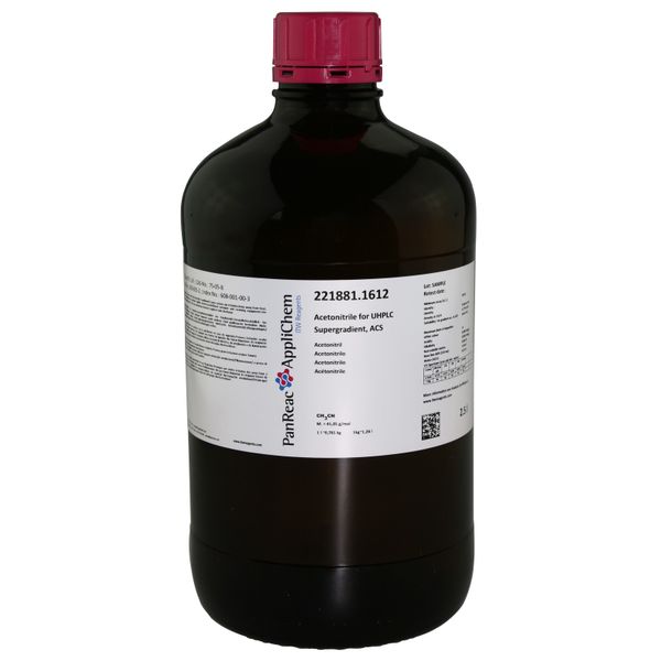 PanReac AppliChem Acetonitril (Reag. Ph. Eur.) für UHPLC, gradient grade (Supergradient), ACS, 2,5 L
