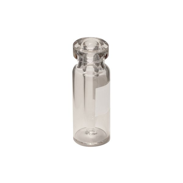 JG Finneran 100 μl Interlocked Fläschchen mit Einsatz, Boro klar, 12 x 32 mm, 11 mm Bördelhals, mit weißem Markierungsfeld, 100 St/Pkg