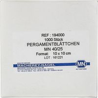 Pergamentplättchen, Bogen, Grade MN 40/25, 100x100 mm, 1000/Pak