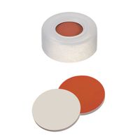 Product Image of ND11 PE Snap Ring Seal: Snap Ring Cap transparent + centre hole, RedRubber/PTFE beige, hard cap, 10 x 100 pc